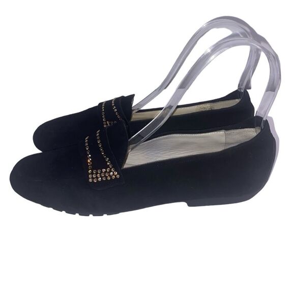 Peter Helle Mania Wm Sz 6.5 EU 37 Black Sued3 Bling Slip On Driving Loafer Shoes - Picture 5 of 8